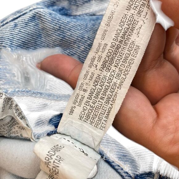 Zara Women’s 8 High Rise Ripped Mom Jeans Blue Distressed Denim Relaxed Fit - Picture 11 of 14